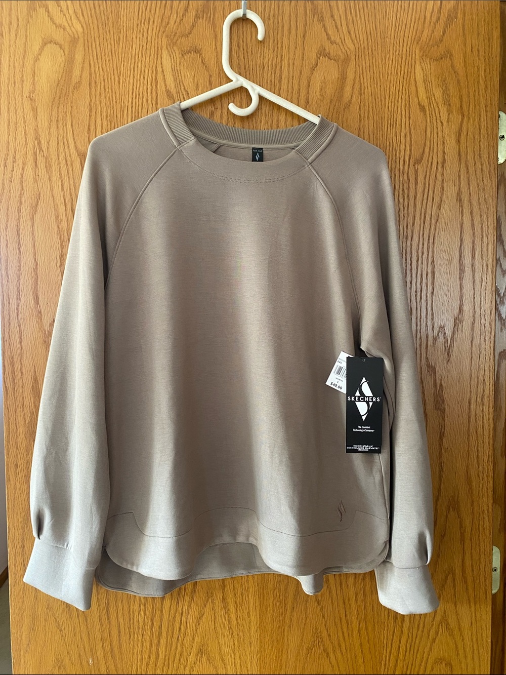 Skechers WoMen’s Taupe Crewneck Pullover
